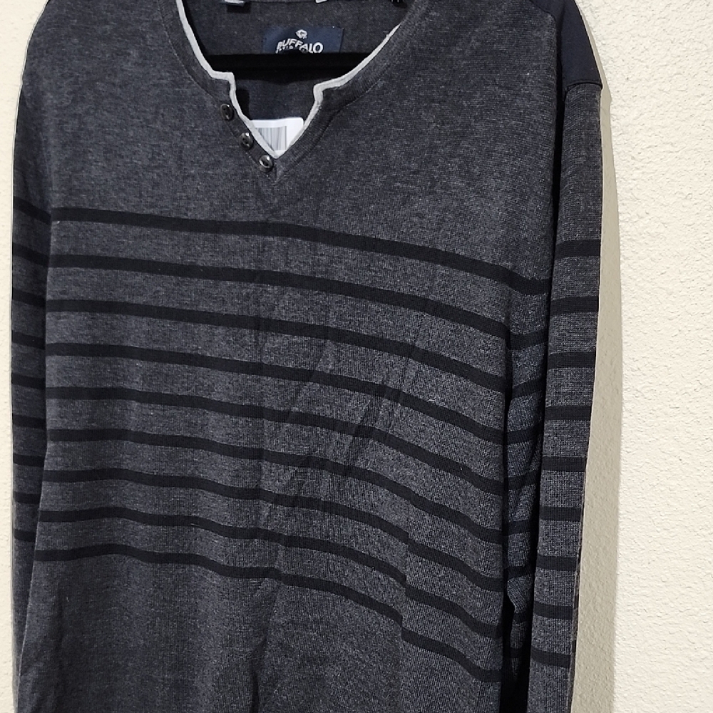 Buffalo David Bitton Black and Gray Long Sleeve Tee - Picture 5 of 11